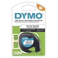 Dymo LetraTag Tape White Plastic Label