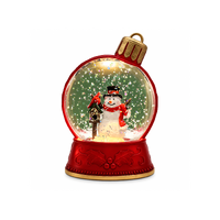 Christmas Light-Up Figurine 8x13cm Snowing Ornament with Snowman LED Light, MJ04-1