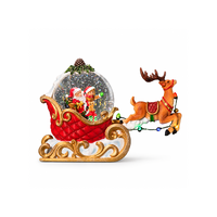 Christmas Light-Up Figurine 36x20cm Snowing Santas with Reindeer LED Type-C, JT74-2