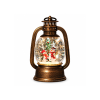 Christmas Oil Lantern 10x17cm Snowing Snowmen LED Type-C, JT51-4