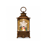 Christmas French Lantern 11x26cm Snowing Snowman & Rotating Snowflake LED Light, JT36-2
