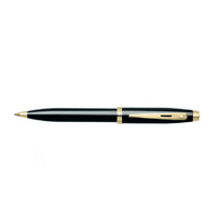 Sheaffer 100 Ballpoint Pen Medium Gloss Black Gold Trim with Gold Plate CLK, 125136