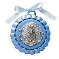 Roman Child/Baby Blue Cradle Medal Boxed #43082