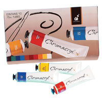 Chromacryl 10 x 75 mL Tube Student Acrylic Paint Set - Assorted Colours