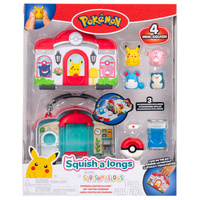 Squishmallows Pokemon Squish-a-longs Pokemon Center Playset, SQAL0070