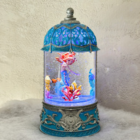 Snowing Dome with Mermaid and Coral-Go-Around 27cm Blue, Musical Lights Xmas & Co JT80-6