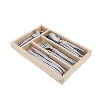 Jean Dubost Laguiole Simplicite Cutlery Set 24-Piece Stainless Steel, Whitehill SS71310