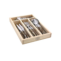 Jean Dubost Maison Cutlery Set 24-Piece Dark Horn, MAD95120