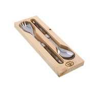 Jean Dubost Maison Salad Server Set 2-Piece Dark Horn, MAD97018