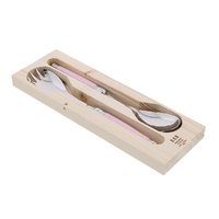 Jean Dubost Laguiole Simplicite Salad Server Set 2-Piece Pastel Pink, Whitehill SP97888-P