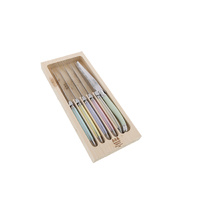 Jean Dubost Laguiole Simplicite Steak Knife Set 6-Piece Pastels, SP51611