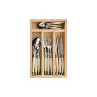 Jean Dubost Laguiole Simplicite Cutlery Set 24-Piece Ivory, SI71310