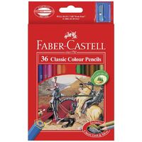 Faber-Castell - Colouring Pencils- 36 Classic Colour Pencils + Sharpener