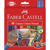 Faber-Castell - Colouring Pencils- 48 Classic Colour Pencils + Sharpener