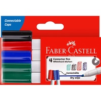Faber-Castell Connector Pens Whiteboard Markers Assorted - Pack of 4