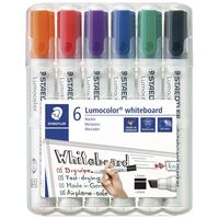 Staedtler- Lumocolor Chisel Tip Whiteboard Markers - Pack of 6