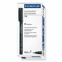 Staedtler 318 Lumocolor Permanent Pen Fine Black 318-9 Pack 10
