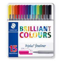 Staedtler Triplus Fineliner in Tin of 15 Brilliant Colours 334 M15