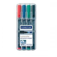 Staedtler- Lumocolor Permanent Compact Markers - Pack of 4