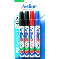 Artline Permanent Marker Chisel Tip - Pack of 4