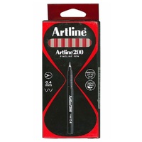 Artline 200 Fineline Pen 0.4mm Pack of 12