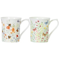 Queens By Churchill Royale Mug 200mL Aquarelle Butterfly & Bee (Set of 6), Whitehill AQRL00271/6