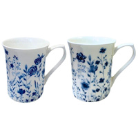 Queens By Churchill Royale Mug 200mL Aquarelle Blue (Set of 6), Whitehill AQRL10111/6