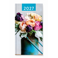 2027 Diary Design Group Fashion Roses Slim Week to View Blue, YCORDIA5A005