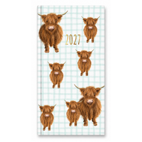 2027 Diary Design Group Fashion Highland Cows Multi Slim Week to View, YCORDIA5A009