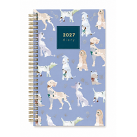 2027 Diary Design Group Fashion Dogs A5 Week to View Spiral Purple, YCORDIA5A012