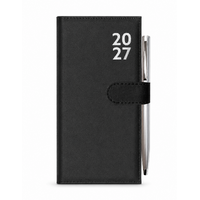 2027 Diary Design Group Premium Slim Week to View with Pen Black, YCORDIA5A031