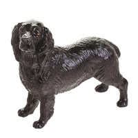 John Beswick Dogs Figurine 12cm Black Cocker Spaniel, Collectible Ceramic Figure JBD104