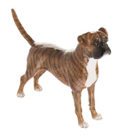 John Beswick Dogs Figurine 14cm Brindle Boxer, Collectible Ceramic Figure JBD106