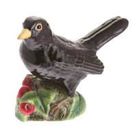 John Beswick Birds Figurine 8cm Blackbird, Collectible Ceramic Figure JBB33