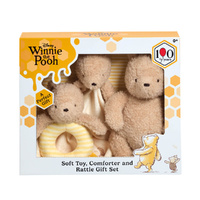 Winnie the Pooh Baby Gift Set 3-Piece 100th Anniversary Soft Toy, Comforter and Rattle, WTP2475