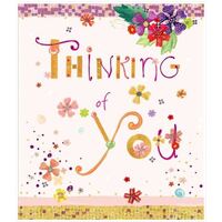 Greeting Card Pink Thinking of You Card by Turnowsky