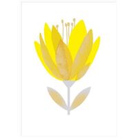 Greeting Card Hello Petal - Yellow Flower Blank Card by Camden Graphics