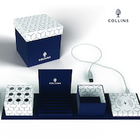 Office Organiser Collins 10 Cube Geometric Navy by Collins Debden URGMP.159