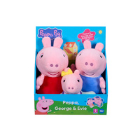 Peppa Pig Trio Plush 17cm Peppa, George & Evie, PP8423