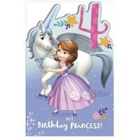 Greeting Card Happy Birthday 4th Birthday Princess - Sofia and Skye by Carlton Cards