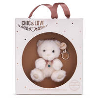 Chic & Love Bailey Bear Bag Charm & Swarovski Birthstone Necklace - MAR Aquamarine CAL37553