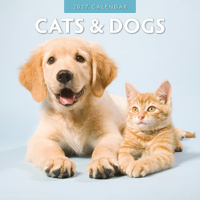 2027 16-Month Calendar Cats & Dogs Square Wall, Red Robin RR271014