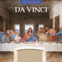 2027 16-Month Calendar Da Vinci Square Wall, Red Robin RR271098
