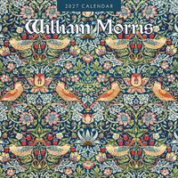 2027 16-Month Calendar William Morris Square Wall, Red Robin RR271119