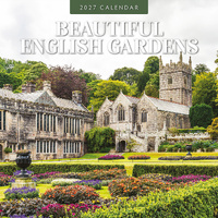 2027 16-Month Calendar Beautiful English Gardens Square Wall, Red Robin RR271144