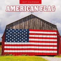 2027 16-Month Calendar American Flag Square Wall, Red Robin RR271161