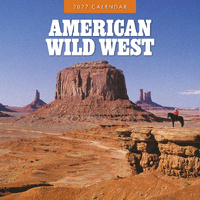 2027 16-Month Calendar American Wild West Square Wall, Red Robin RR271162