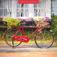 2027 16-Month Calendar Vintage Bicycles Square Wall, Red Robin RR271170