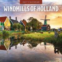 2027 16-Month Calendar Windmills of Holland Square Wall, Red Robin RR271348