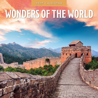 2027 16-Month Calendar Wonders of the World Square Wall, Red Robin RR271349